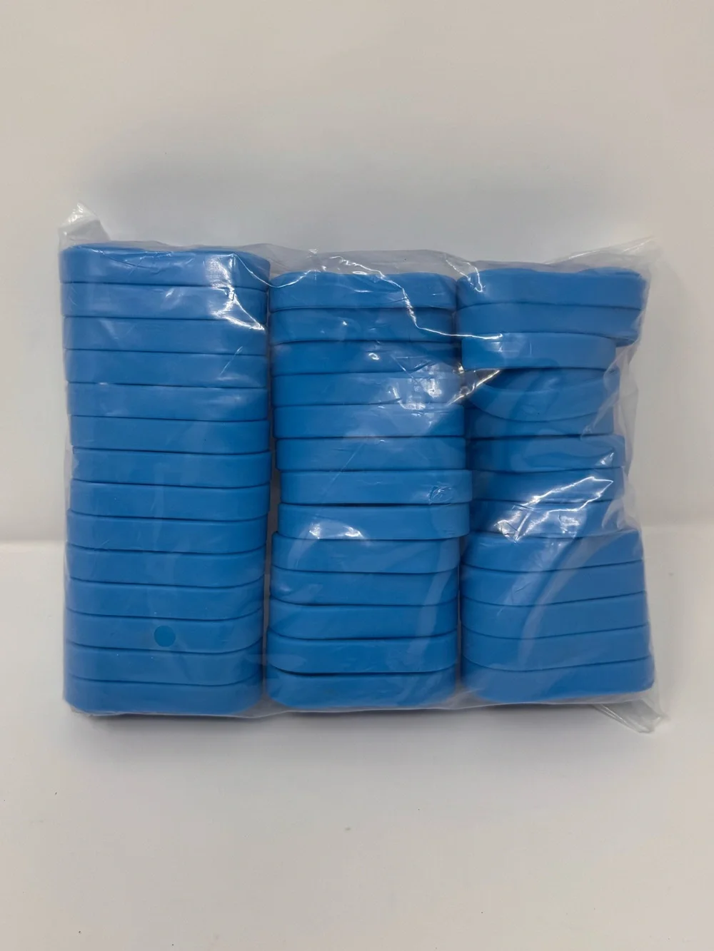 240 PCS Blue Rubber Silicone Bracelets Blank Wristbands Gift festival school NEW
